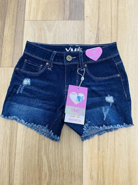 Ripped Dark Jean Short 7