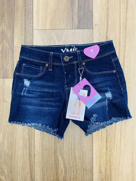 Ripped Dark Jean Short 8