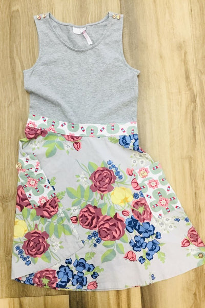 flower dress grey