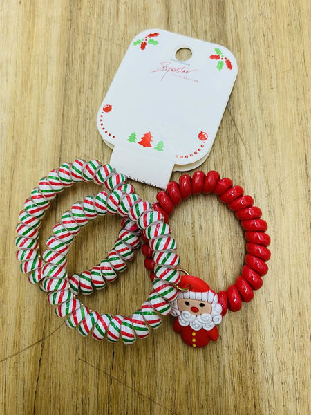 Christmas Spiral Hair Tie set