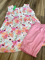 Flower dress w/ pink short set