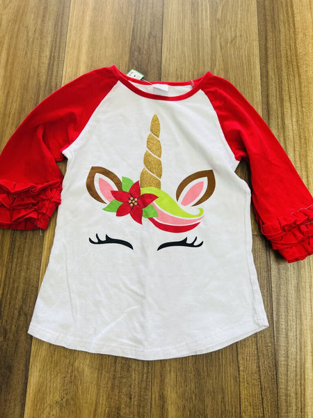 Unicorn ruffle sleeve shirt