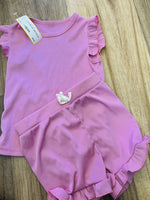 pink ruffle 2 pc set